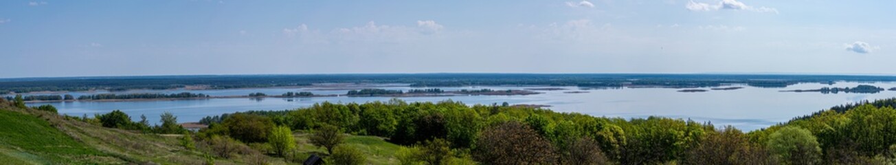 Panorama of Dnieper river at early spring