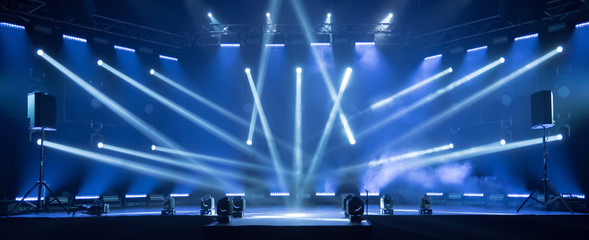 Stage for live concert Online transmission. Business concept for a concert online production...