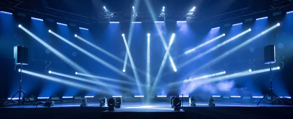 Foto op Canvas Stage for live concert Online transmission. Business concept for a concert online production broadcast in realtime as events happen. Stage for online live concert Concert live streams available online © Алексей Синельников