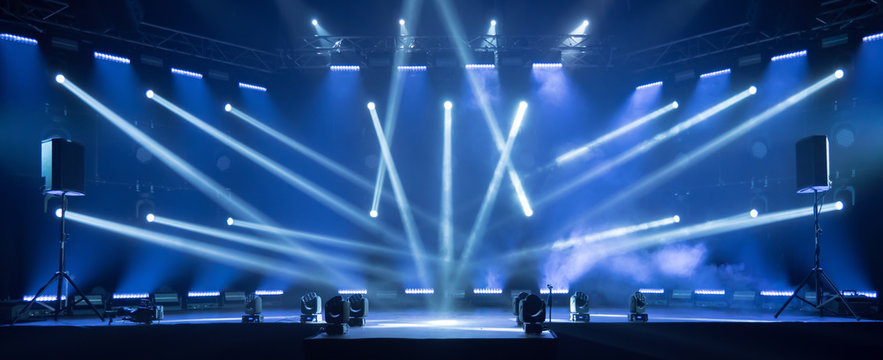 Stage for live concert Online transmission. Business concept for a concert online production broadcast in realtime as events happen. Stage for online live concert Concert live streams available online