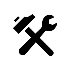 hammer and wrench icon, Working tools, Construction and Manufacturing icons, equipment icons vector EPS 10