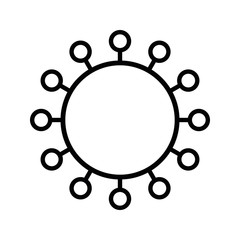 Virus sign. Symbol of coronavirus and COVID-19 desease. Simple flat black outline vector icon