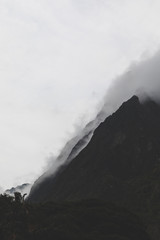 andean mountains in the clouds