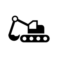 backhoe icon in line art style, From Transportation, Logistics and Machines icons