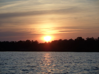 sunset over the river