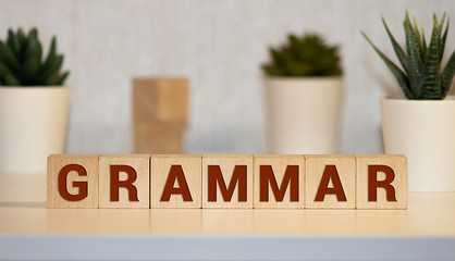 Wooden Blocks with the text Grammar