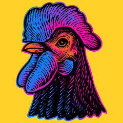 Chicken head illustration Collection