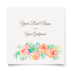 floral watercolor invitation card template