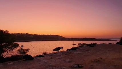 sunset over the river