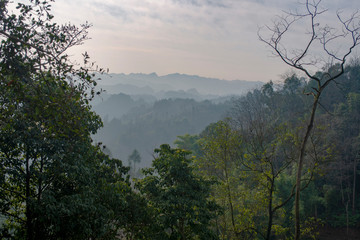 Fototapeta na wymiar Valley scenery in the tropics