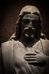 Jesus Christ taking care of a vault in the Recoleta cemetery in Buenos Aires