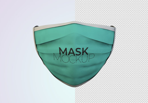 Front View Face Protection Mask Mockup