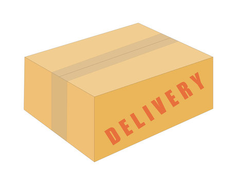 Delivery box isolated vector illustration on white background
