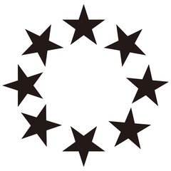 Round star simple icon vector illustration sign