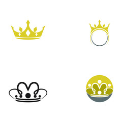 Set Crown Logo Template vector