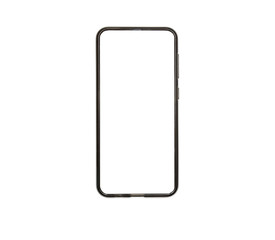 modern black smartphone on a white background. white display. blank for different ideas.