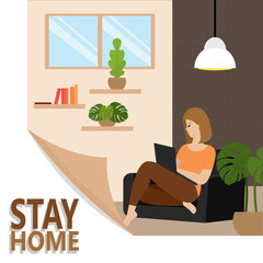 Stay in home poster
