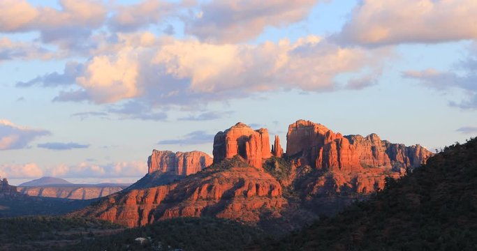 Cathedral Rock scene in Sedona, Arizona, United States 4K