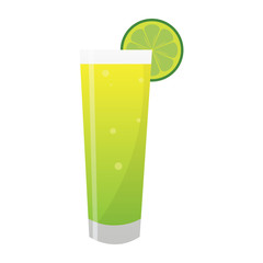 Isolated lemon cocktail glass