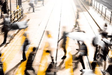 Obraz premium Pedestrian crossing at Busy City, Hong Kong