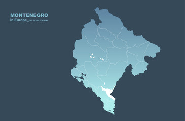 Fototapeta premium montenegro map. vector map of montenegro in europe country.