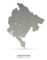 montenegro map. vector map of montenegro in europe country.
