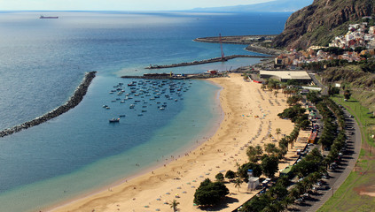 White Sand Teresitas beach Playa de las Teresitas in Tenerife. Canary islands. Spain