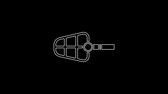 White line Dog muzzle icon isolated on black background. 4K Video motion graphic animation