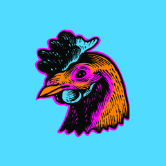 Chicken head vector design  © designbysebrodbrick