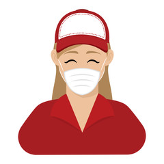 Woman with a face mask