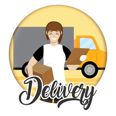 Delivery woman with a package