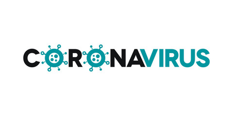 Coronavirus Lettering with Minimal Virus Icons