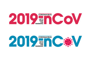 2019-nCoV Typographic Lettering Coronavirus Icon