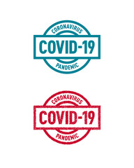 Fototapeta na wymiar Solid and Stamp Covid-19 Badges
