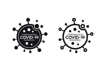 Fototapeta premium Virus Infection Icons with Minimal Coronavirus Covid-19 Lettering