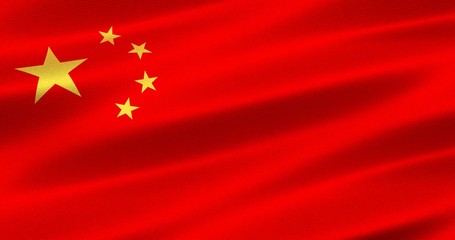 chinese flag in the wind