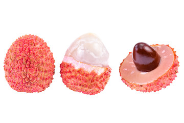 Fresh Lychee fruit isolated on white background