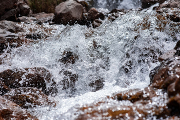 water flowing into the river