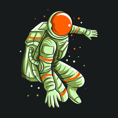astronaut flying on space vector illustration 