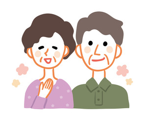Illustration of a happy old couple