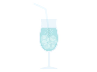 グラスに入れたサイダーのイラスト