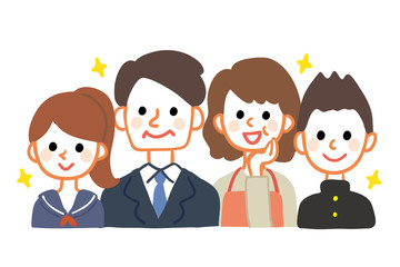 Illustration of a family of four