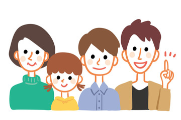 Illustration of a family of four