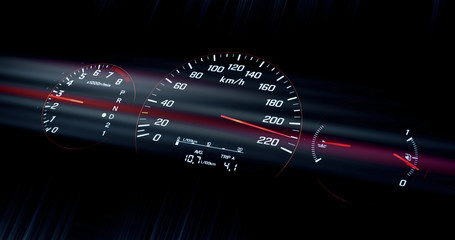 close up of a speedometer