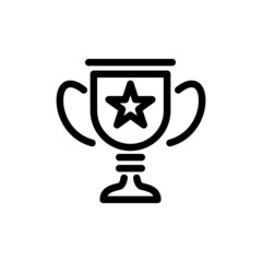 Award vector icon in line art style, Cup sign, Win symbol, Design element