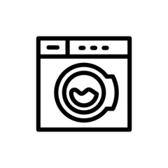 Washing machine line icon in line art style, linear style icon sign for mobile concept and web design, Automatic washer outline vector icon, Laundry symbol, logo illustration, Vector graphics eps 10