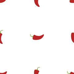 Chili Pepper. Colored Seamless Vector Patterns