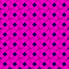 Graphic stylish pattern dark squares and pink rhombuses in a checkerboard pattern.