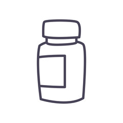 Medicine jar line style icon vector design