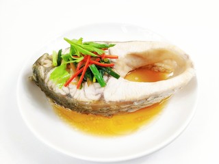 Steamed Snapper with Chinese sauce. Steamed Snapper with Soy Sauce